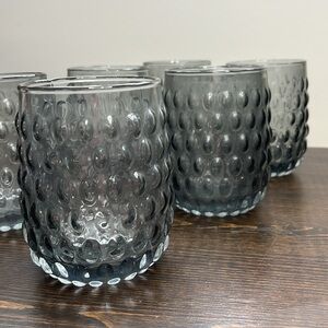 6 Grey Drinking Glasses - 10 ounces